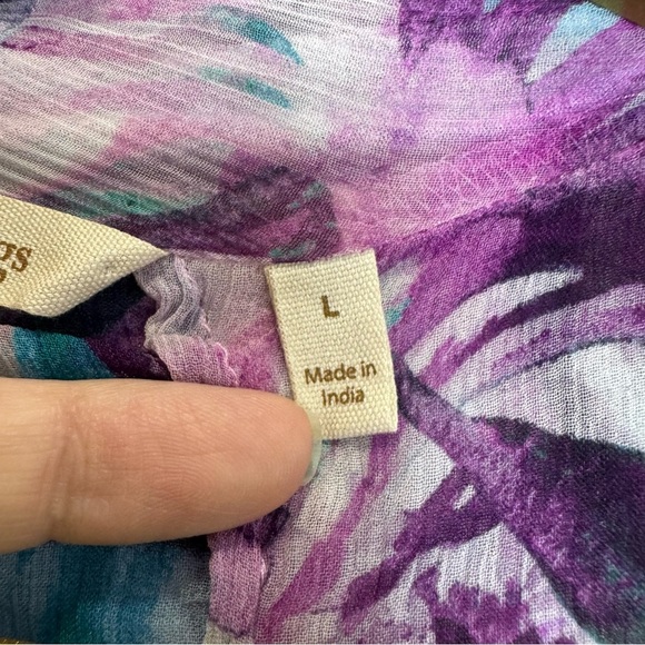 Soft Surroundings Purple Floral Cardigan - Picture 4 of 5